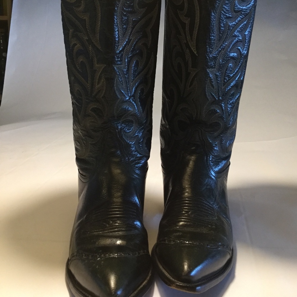 Tony Lama signed and registered cowboy boots